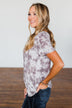 What Is Love V-Neck Tie Dye Top- Mocha