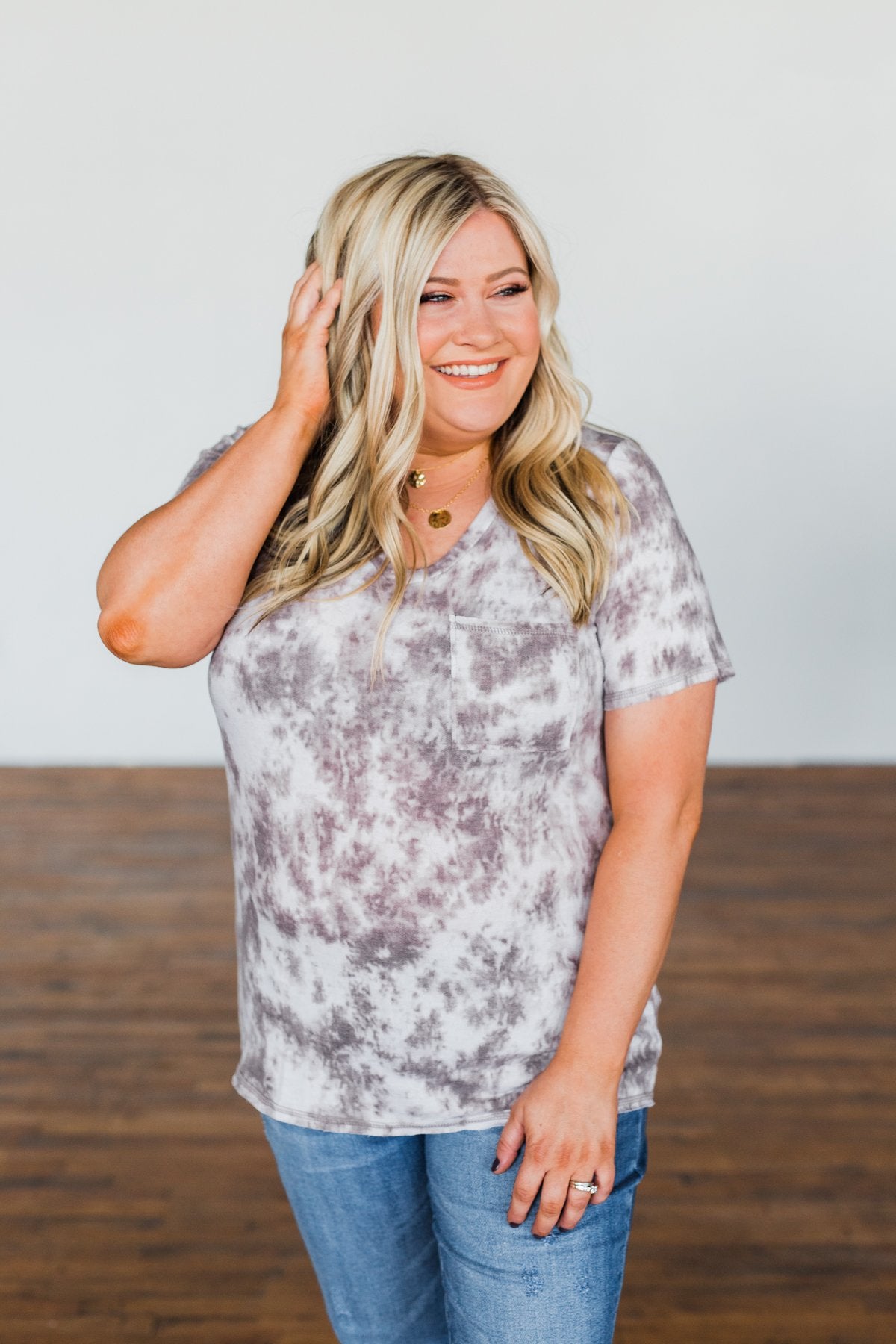 What Is Love V-Neck Tie Dye Top- Mocha