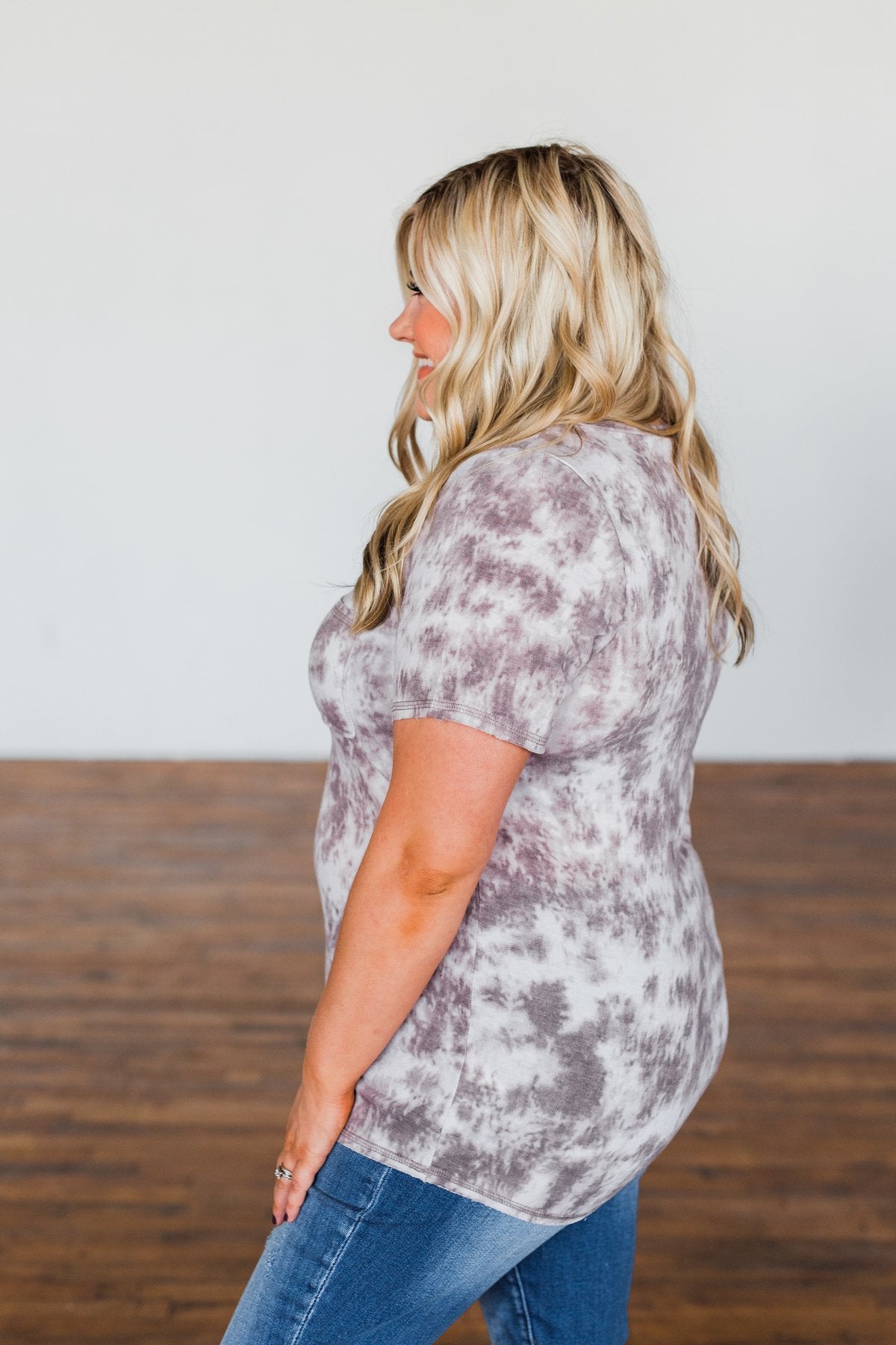 What Is Love V-Neck Tie Dye Top- Mocha