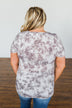 What Is Love V-Neck Tie Dye Top- Mocha
