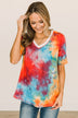 Let Your Light Shine Tie Dye Top- Rainbow