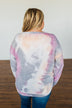 Heart Calls For Tie Dye Pullover Top- Grey, Orchid, & Peach