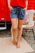 Drawstring Star Lounge Shorts- Light Navy