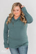 Give Me Time Zipper Pullover Top - Dark Teal