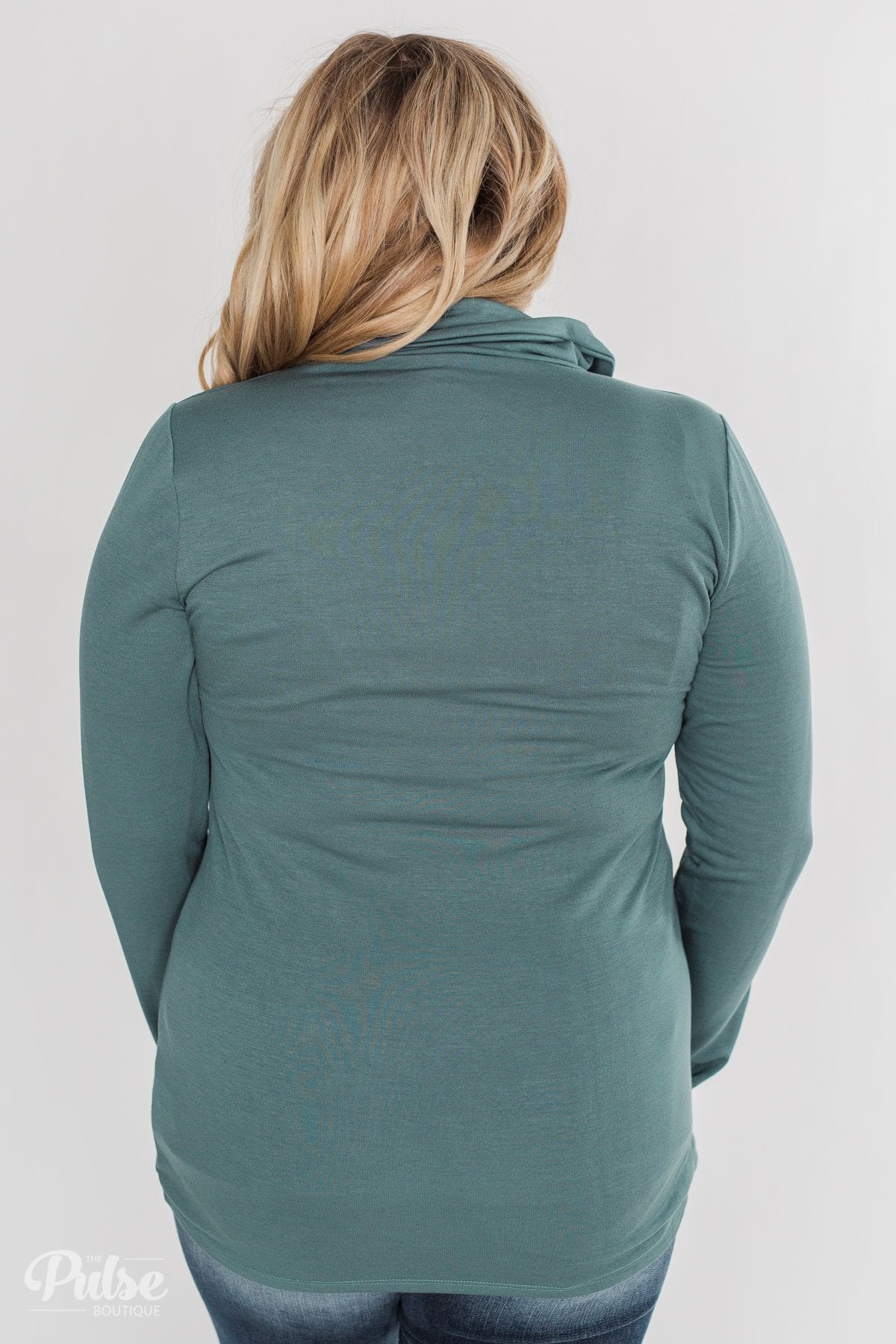 Give Me Time Zipper Pullover Top - Dark Teal