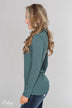 Give Me Time Zipper Pullover Top - Dark Teal