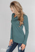 Give Me Time Zipper Pullover Top - Dark Teal