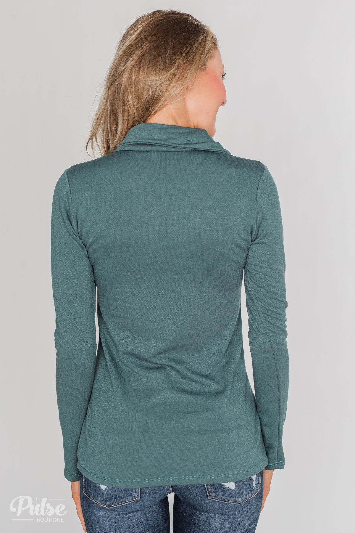 Give Me Time Zipper Pullover Top - Dark Teal