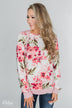 Floral Beauty Double Hood Top- Blush & Ivory