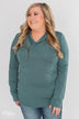 Give Me Time Zipper Pullover Top - Dark Teal
