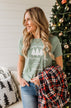 "Farm Fresh Christmas Trees" Graphic Tee- Sage