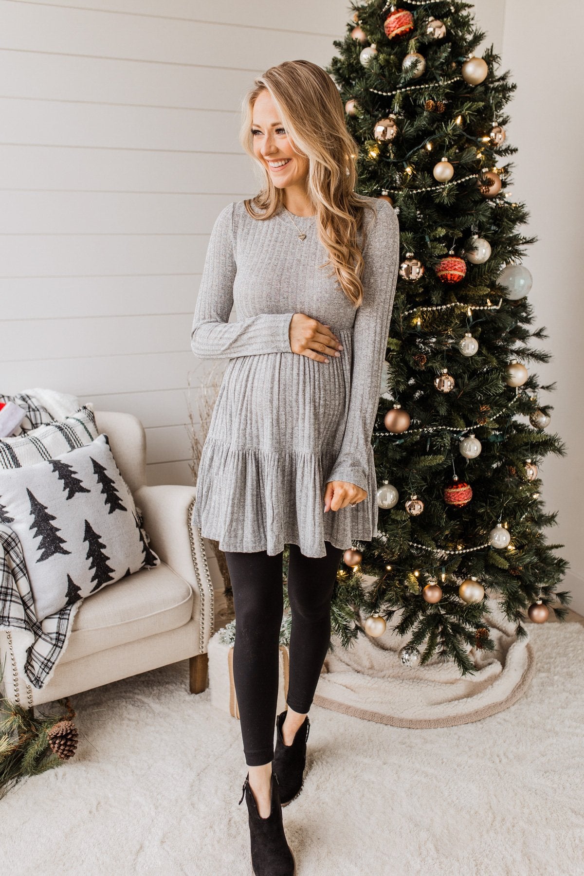 Always On Point Knit Dress- Heather Grey – The Pulse Boutique