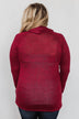 Charming Ways Cowl Neck Button Top- Red