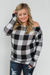 Head Over Heels For You Plaid Top- White & Black