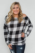 Head Over Heels For You Plaid Top- White & Black
