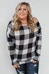 Head Over Heels For You Plaid Top- White & Black