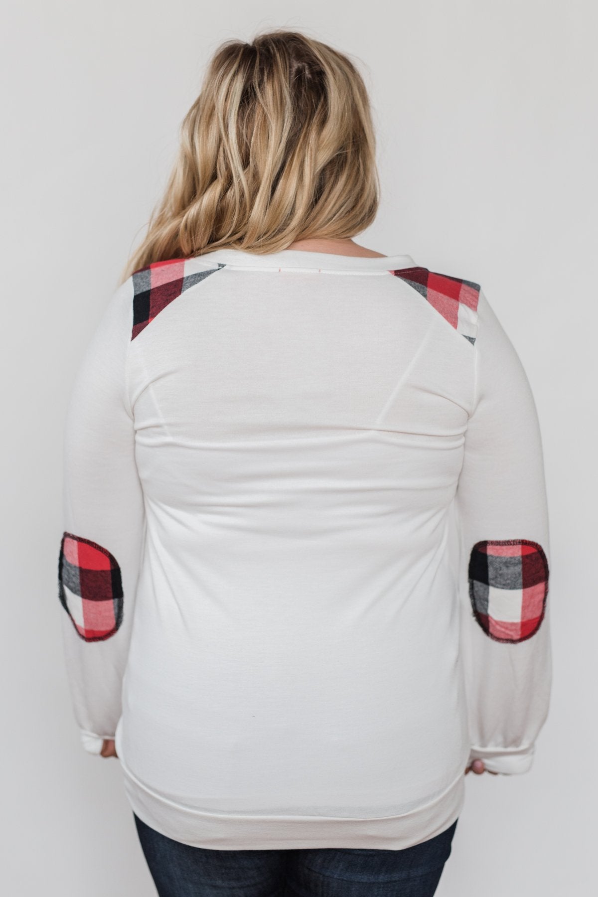 Tangled Up in Plaid Top- Ivory