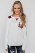 Tangled Up in Plaid Top- Ivory