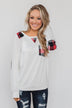Tangled Up in Plaid Top- Ivory