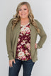 Love Grows Floral V-Neck Top- Eggplant