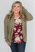 Love Grows Floral V-Neck Top- Eggplant