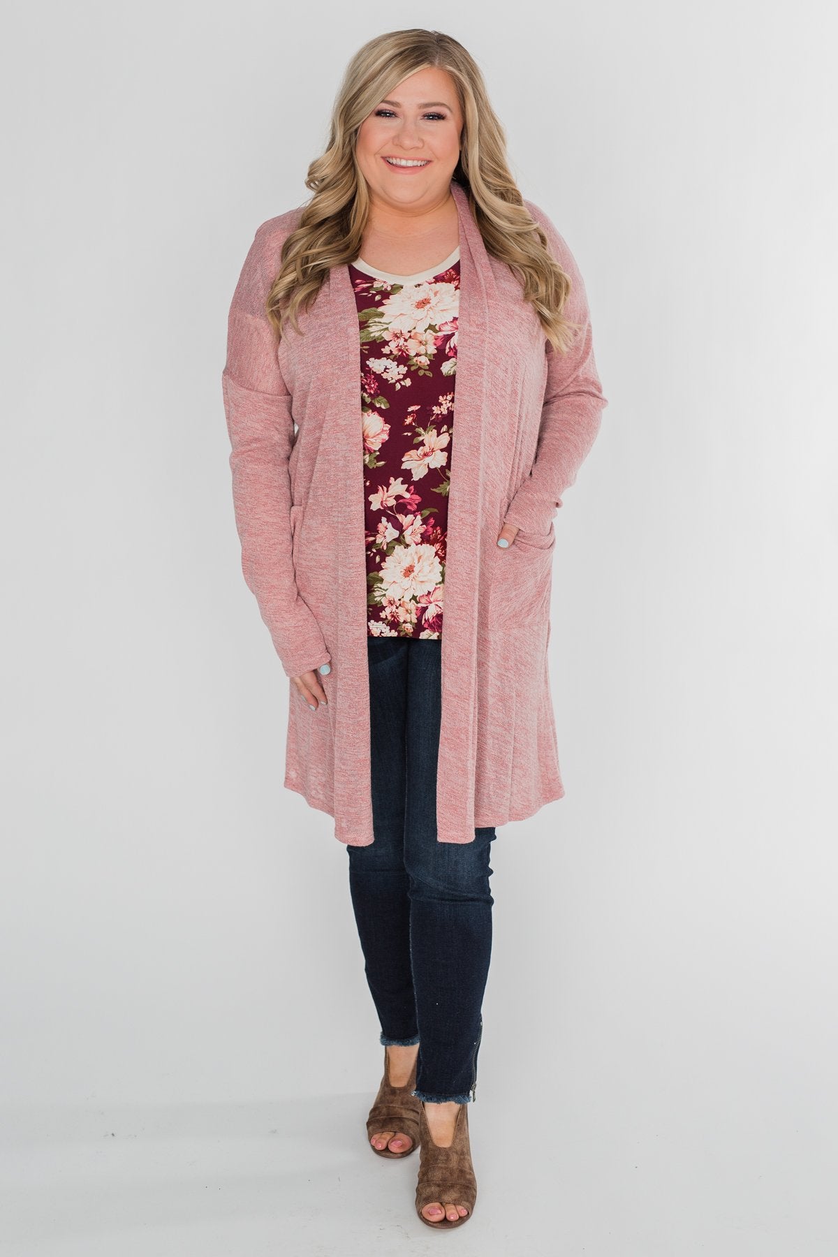 Love Grows Floral V-Neck Top- Eggplant