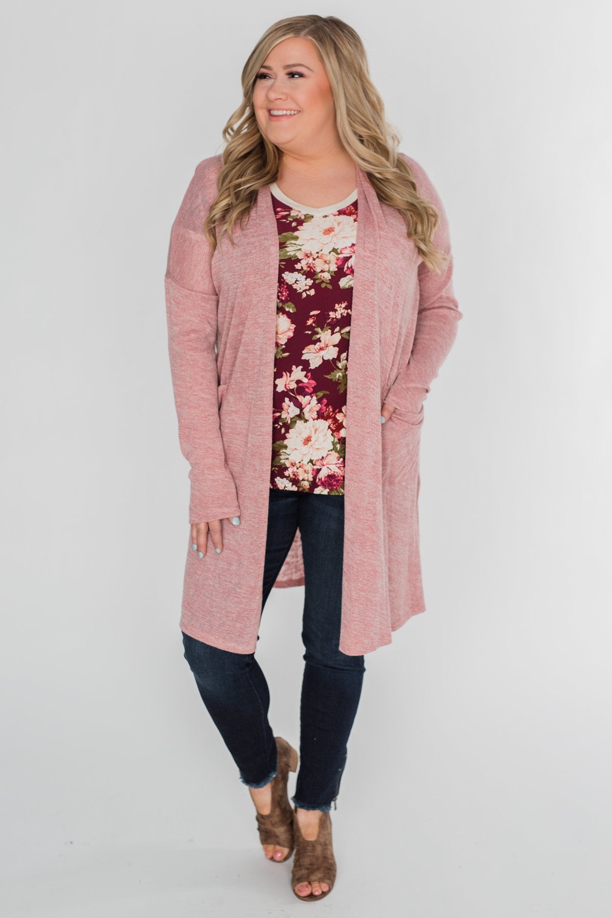 Love Grows Floral V-Neck Top- Eggplant