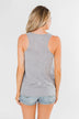 USA Racer Back Tank Top- Grey