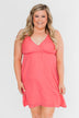 Young Love V-Neck Dress- Coral