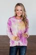 Anything But Simple Tie Dye Hoodie- Magenta, Yellow, Pink