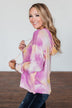 Anything But Simple Tie Dye Hoodie- Magenta, Yellow, Pink